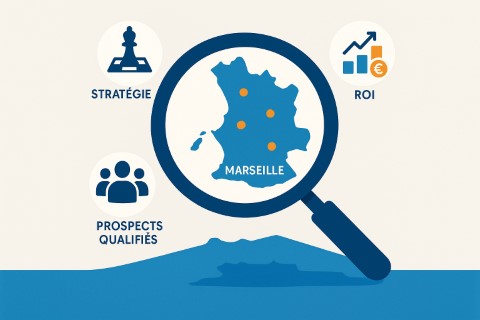 Schéma illustrant le choix d'une agence de marketing digital à Marseille pour améliorer son ROI