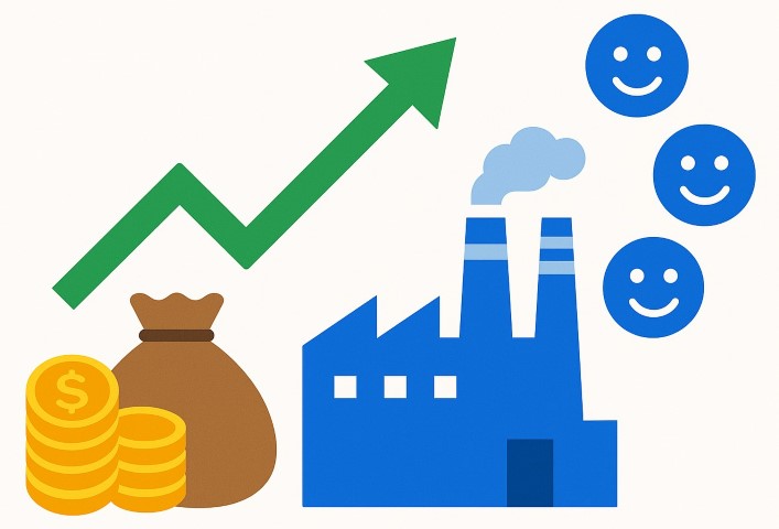 Infographie montrant un graphique de croissance symbolisant un budget Google Ads rentable et maîtrisé.